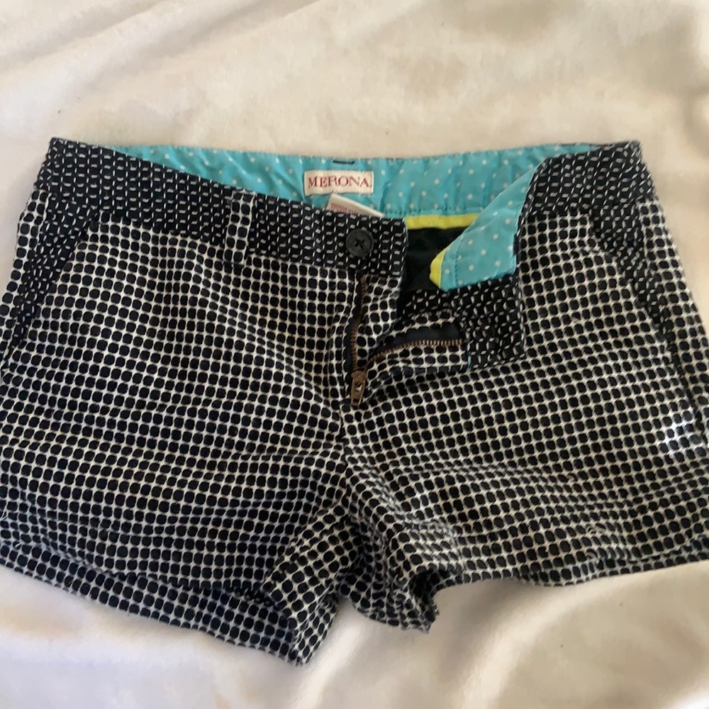 Black and white shorts